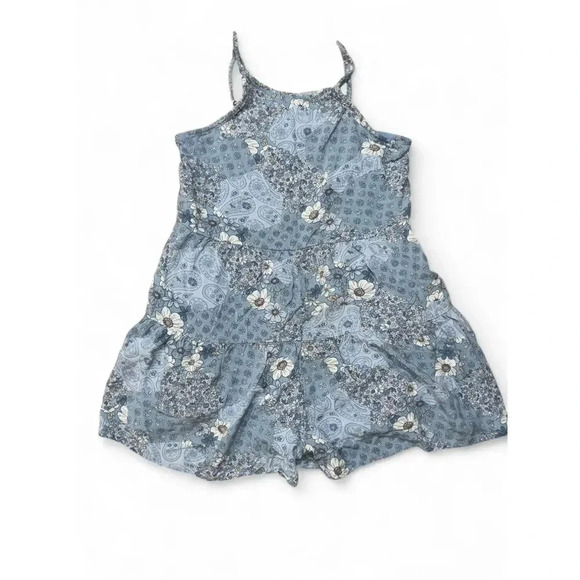 Abercrombie Kids Girls Floral Blue Tank Romper Pockets 13/14 - Picture 3 of 8